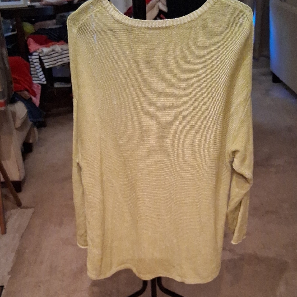 Eileen Fisher Light Yellow Crew Neck Sweater